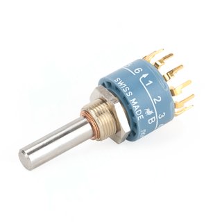 Elma Drehschalter Typ 01 PCB Pins 1 Ebene 2 x 6 Unterbrechend, 6mm Shaft Version