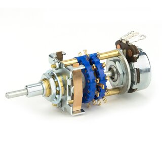 Classic British Audio Rotary Switch Concentric 2 x 5 Stopped to 4, 10K Lin, Module 1084