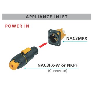Neutrik NAC3MPX-WOT powerCON TRUE1 Chassis Connector