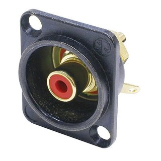 Neutrik NF2D-B-2 Phono (RCA) Chassis Connector, goldplated, red