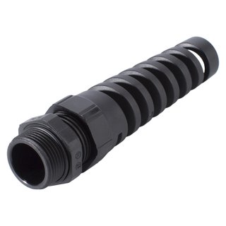 Zug- und Biegeschutz aus Kunststoff, wasserdicht PG21, 13-18mm, schwarz