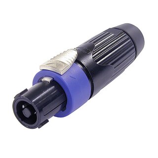 Neutrik NLT4FX-BAG Speakon 4 pole male cable connector, black-chrome metal housing, chuck type strain relief