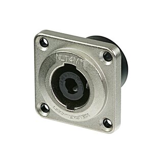 Neutrik NLT4MD-V Speakon 4 pole male chassis connector, metal housing, vertical PCB mount, self tapping screw holes (A-screw)