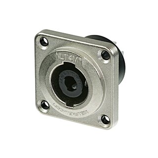 Neutrik NLT4MP Speakon 4 pole male chassis connector, metal housing, solder or  flat tabs